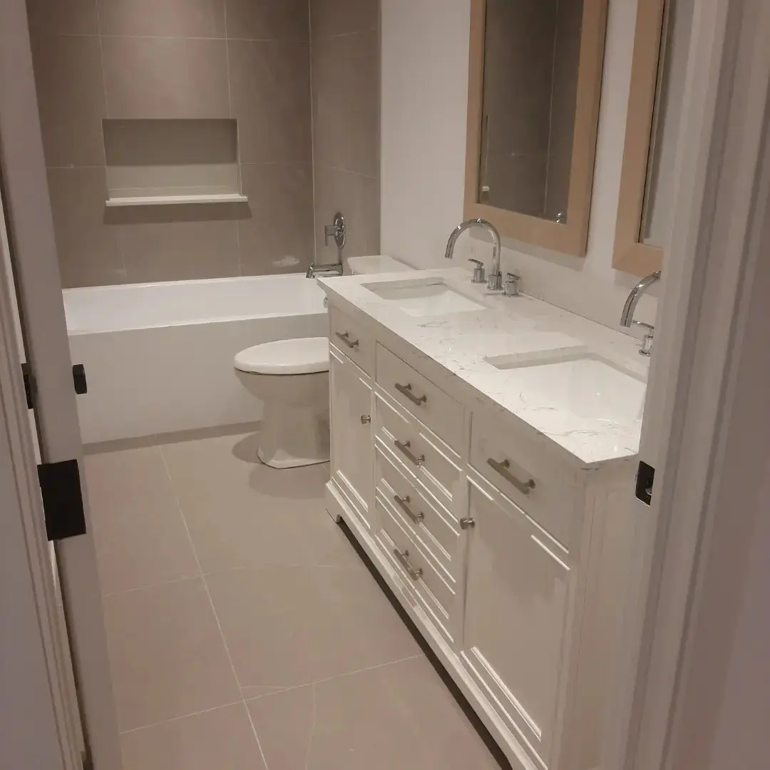 bathroom vanity and custom bath